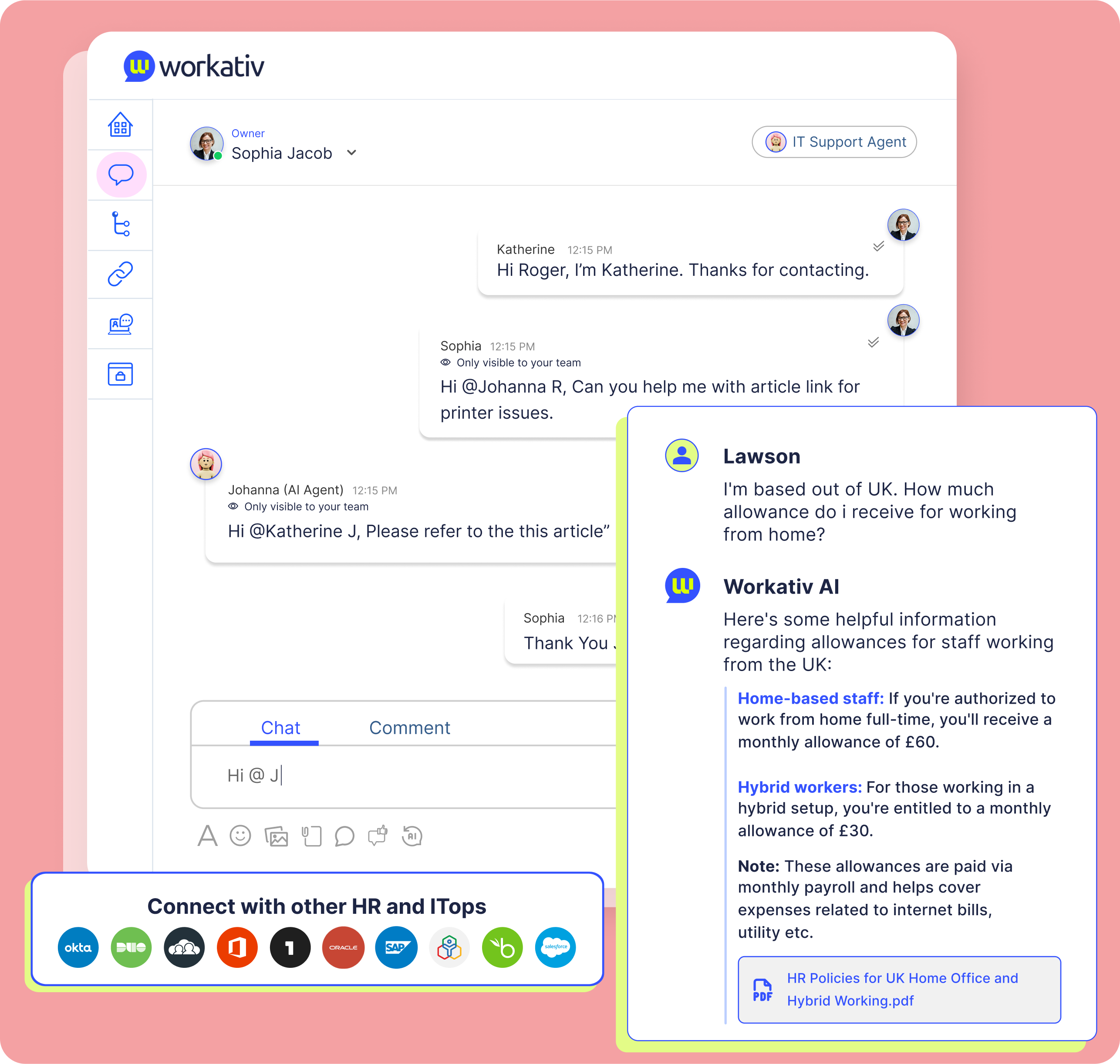 Influse AI workflows for agents to take action