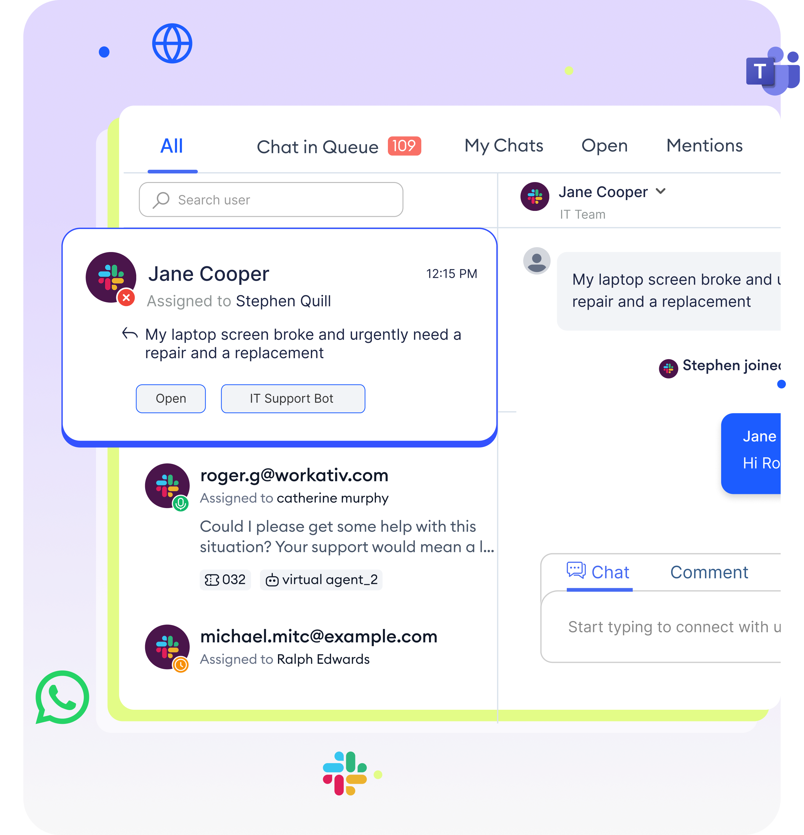 Streamline Employee </br> Support with Shared Live </br> Chat Inbox