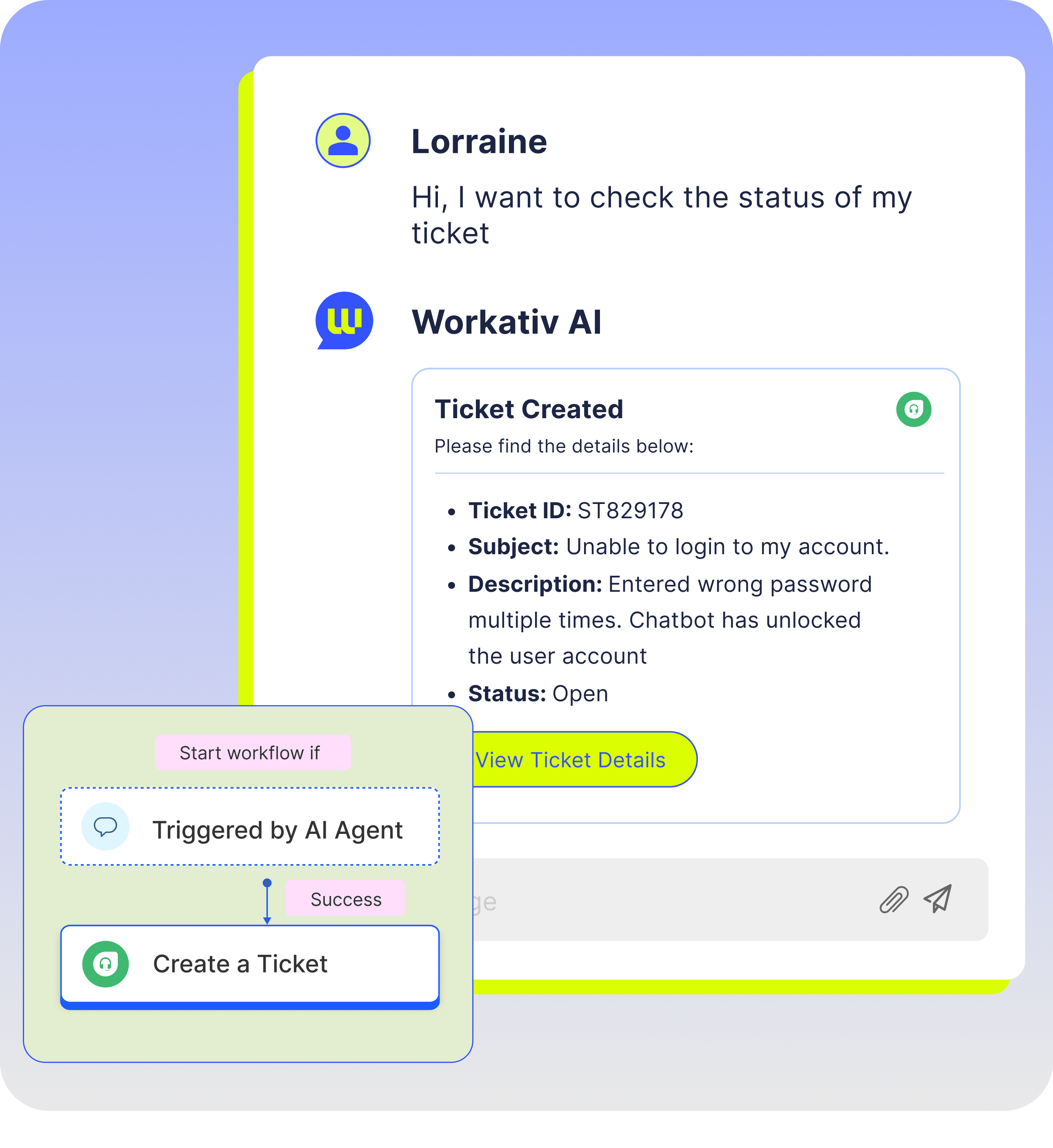 Supercharge ServiceDesk  </br> Support with Workativ </br> AI Agent